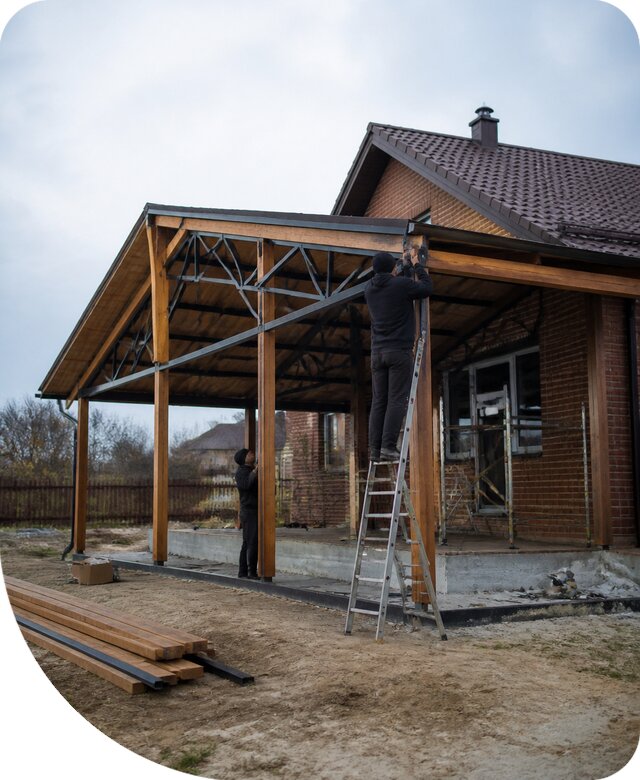 Пристройка навеса к дому и участку в Сыктывкаре под ключ
